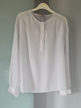 H&M Size L Fully Lined Long Sleeve Sheer Blouse